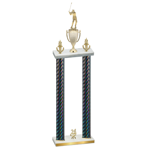 Double Black Carbon Fiber Year Golf Trophy