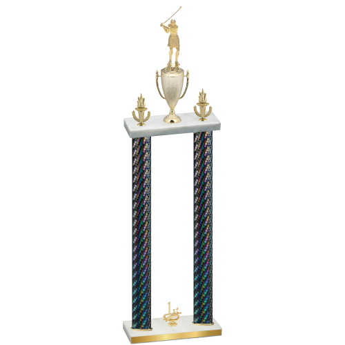 Double Black Carbon Fiber First Place Golf Trophy