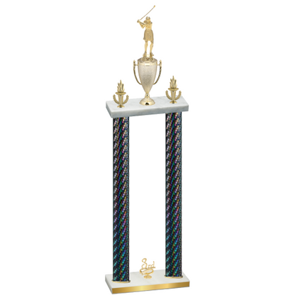 Double Black Carbon Fiber Third Place Golf Trophy