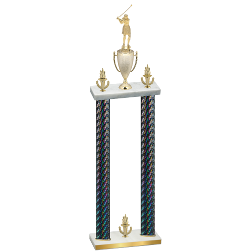 Double Black Carbon Fiber Victory Golf Trophy