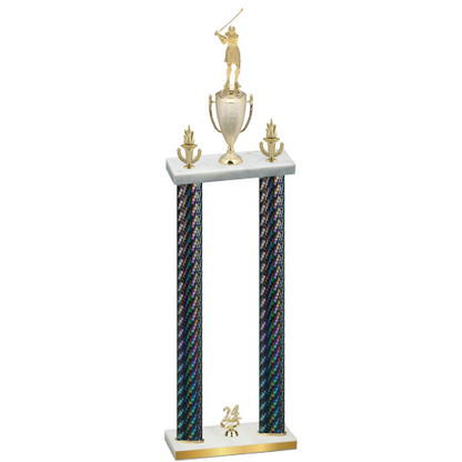 Double Black Carbon Fiber Year Golf Trophy