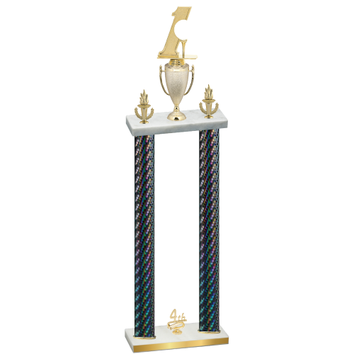 Double Black Carbon Fiber Fourth Place Golf Trophy