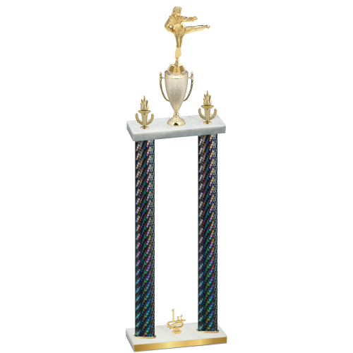 Double Black Carbon Fiber First Place Karate Trophy