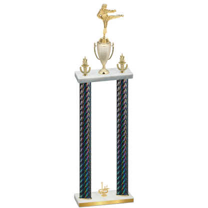 Double Black Carbon Fiber First Place Karate Trophy
