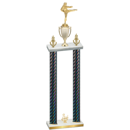 Double Black Carbon Fiber Third Place Karate Trophy