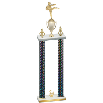 Double Black Carbon Fiber Second Place Karate Trophy
