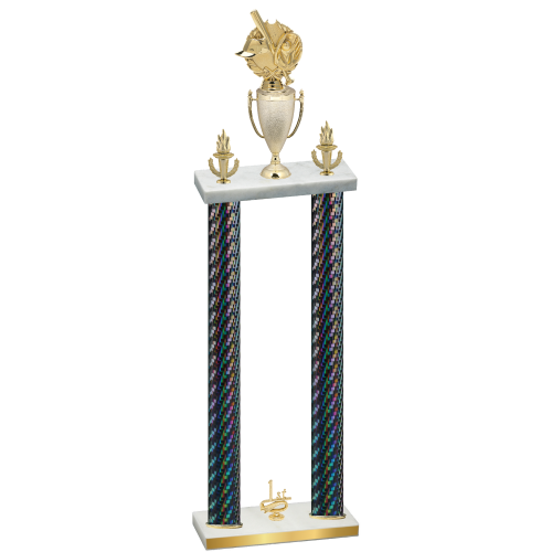 Double Black Carbon Fiber First Place Baseball Trophy