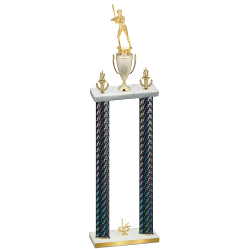 Double Black Carbon Fiber First Place Softball Trophy