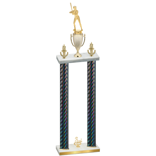 Double Black Carbon Fiber Third Place Softball Trophy