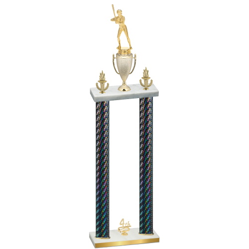 Double Black Carbon Fiber Fourth Place Softball Trophy