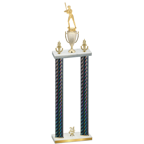 Double Black Carbon Fiber Year Softball Trophy