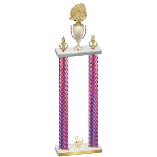 Double Pink Carbon Fiber Second Place Soccer Trophy