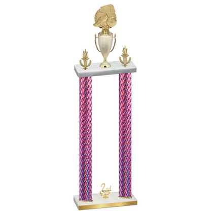 Double Pink Carbon Fiber Second Place Soccer Trophy