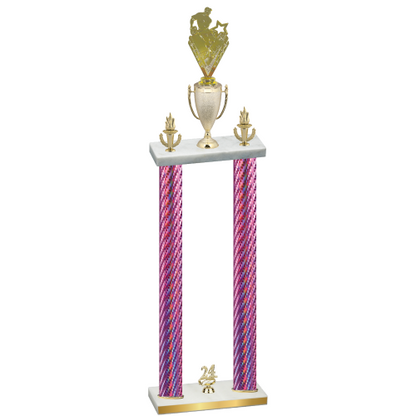Double Pink Carbon Fiber Year Rugby Trophy