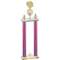 Double Pink Carbon Fiber Second Place Running Trophy