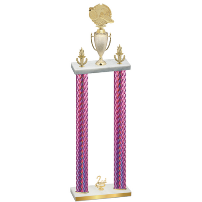 Double Pink Carbon Fiber Second Place Running Trophy