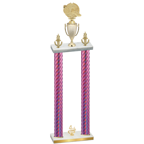 Double Pink Carbon Fiber Fourth Place Running Trophy