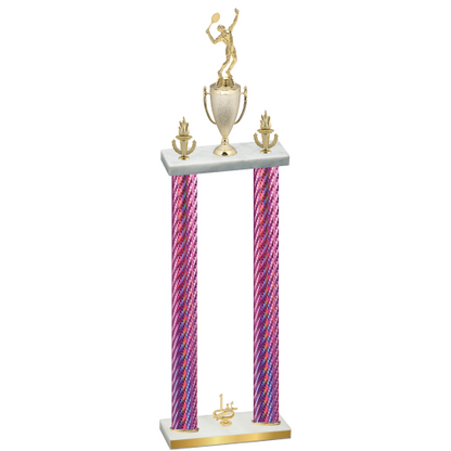 Double Pink Carbon Fiber First Place Tennis Trophy