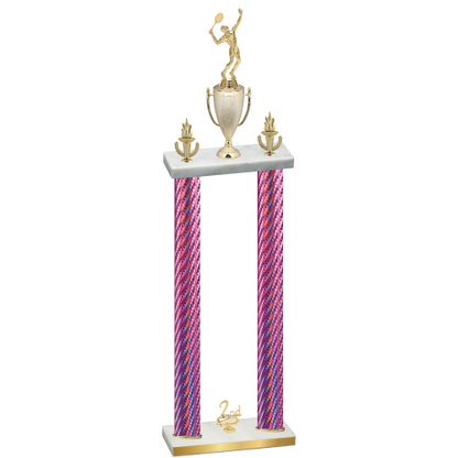 Double Pink Carbon Fiber Second Place Tennis Trophy