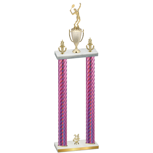 Double Pink Carbon Fiber Year Tennis Trophy