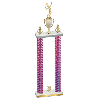 Double Pink Carbon Fiber Year Tennis Trophy