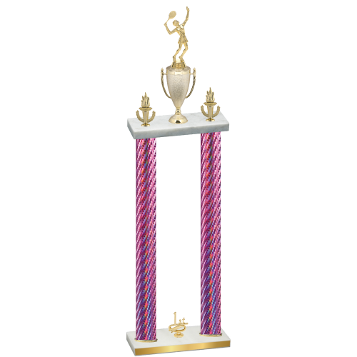 Double Pink Carbon Fiber First Place Tennis Trophy