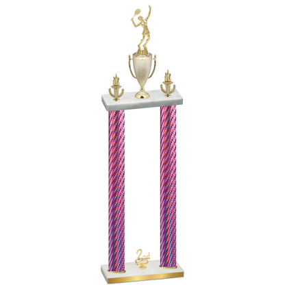 Double Pink Carbon Fiber Second Place Tennis Trophy
