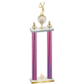 Double Pink Carbon Fiber Fourth Place Tennis Trophy