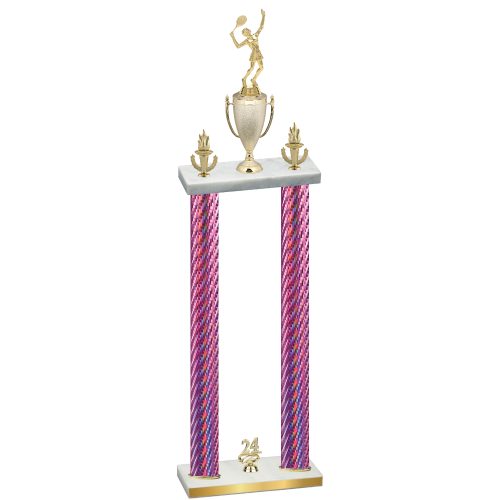 Double Pink Carbon Fiber Year Tennis Trophy