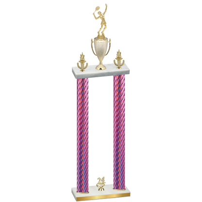 Double Pink Carbon Fiber Year Tennis Trophy