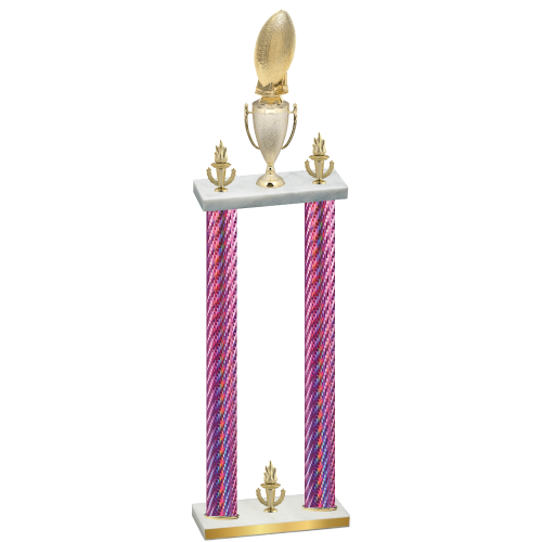 Double Pink Carbon Fiber Victory Football Trophy