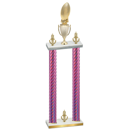 Double Pink Carbon Fiber Victory Football Trophy