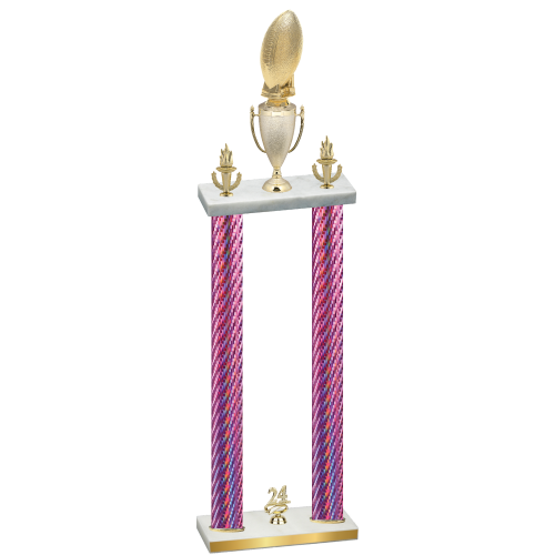 Double Pink Carbon Fiber Year Football Trophy