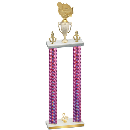 Double Pink Carbon Fiber Second Place Tennis Trophy