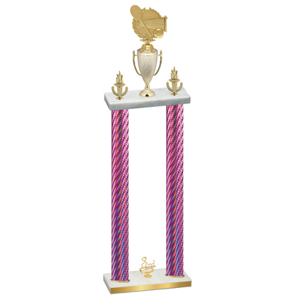 Double Pink Carbon Fiber Third Place Tennis Trophy