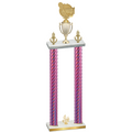 Double Pink Carbon Fiber Fourth Place Tennis Trophy