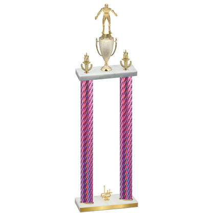 Double Pink Carbon Fiber First Place Wrestling Trophy