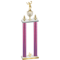 Double Pink Carbon Fiber Fourth Place Volleyball Trophy