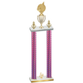 Double Pink Carbon Fiber Fourth Place Volleyball Trophy