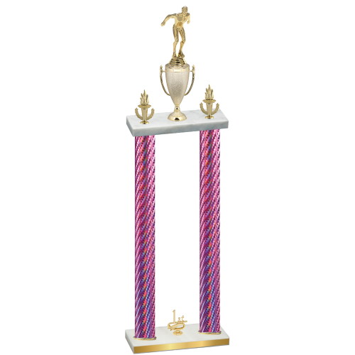 Double Pink Carbon Fiber First Place Swimming Trophy