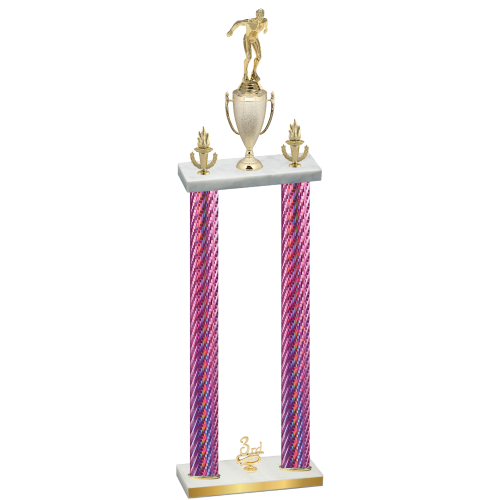 Double Pink Carbon Fiber Third Place Swimming Trophy