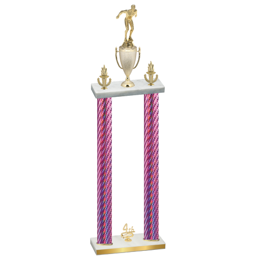 Double Pink Carbon Fiber Fourth Place Swimming Trophy