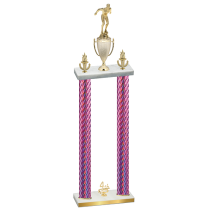 Double Pink Carbon Fiber Fourth Place Swimming Trophy