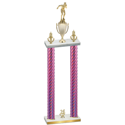 Double Pink Carbon Fiber Year Swimming Trophy