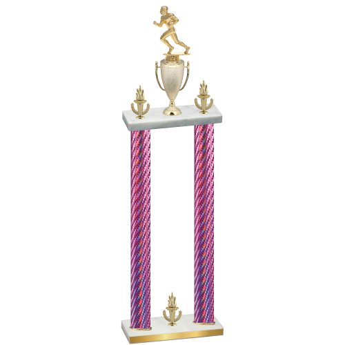 Double Pink Carbon Fiber Victory Football Trophy