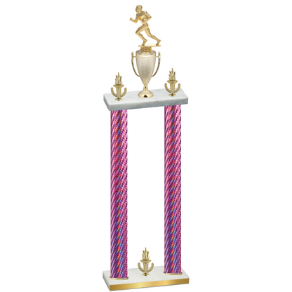 Double Pink Carbon Fiber Victory Football Trophy