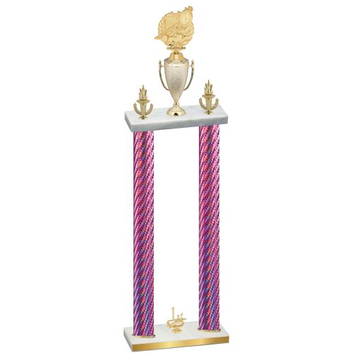 Double Pink Carbon Fiber First Place Swimming Trophy