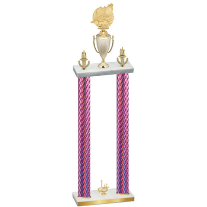 Double Pink Carbon Fiber First Place Swimming Trophy