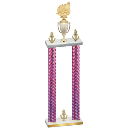 Double Pink Carbon Fiber Victory Swimming Trophy