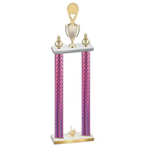 Double Pink Carbon Fiber First Place Insert Trophy